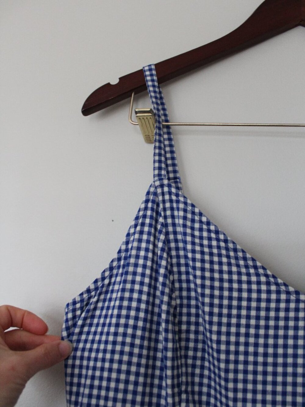 Old Navy Blue Gingham Tiered Cami Maxi Dress Large - Picture 4 of 8